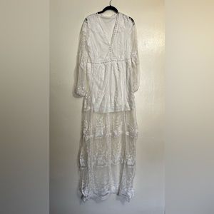 Boho white wedding dress NWOT